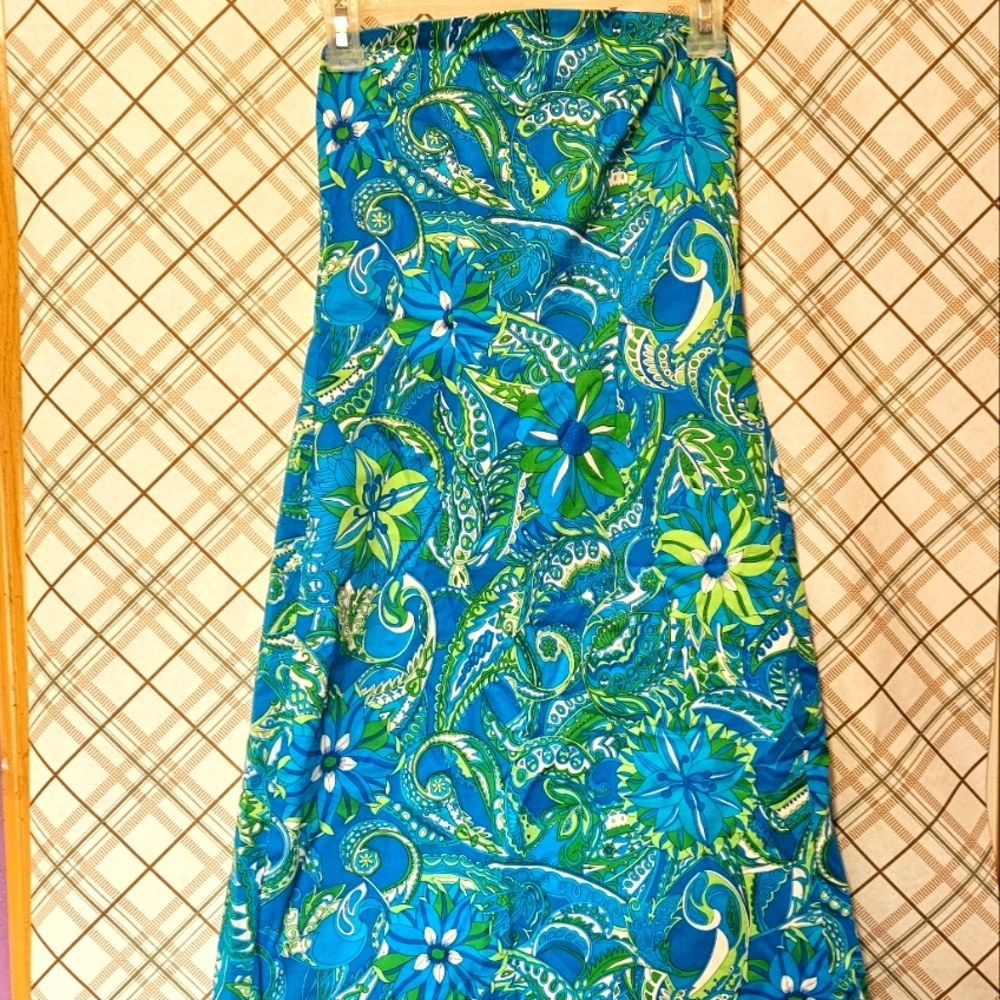 Sleeveless Dress by Stephanie Beare Blue Green Floral Size 6